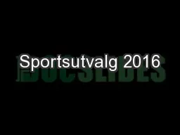 Sportsutvalg 2016