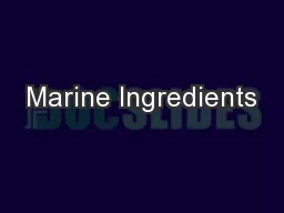 Marine Ingredients