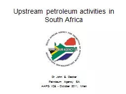 Upstream petroleum activities in South Africa