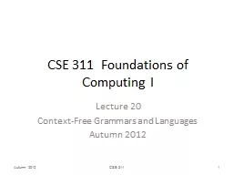 CSE 311  Foundations of Computing I