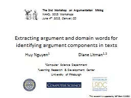 Extracting argument and domain words for identifying