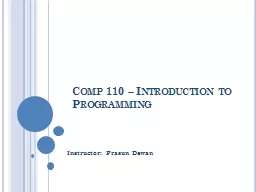 Comp 110 – Introduction to Programming