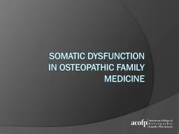 Somatic Dysfunction