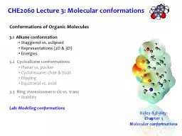 CHE2060 Lecture 3: Molecular conformations