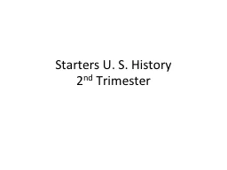 Starters U. S. History