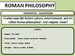 ROMAN PHILOSOPHY