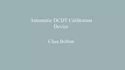 Automatic DCDT Calibration Device