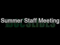 Summer Staff Meeting