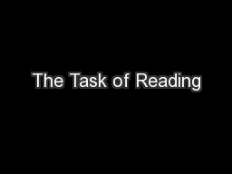 The Task of Reading