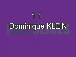 1 1 Dominique KLEIN