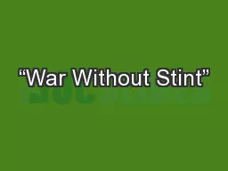“War Without Stint”