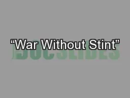 “War Without Stint”
