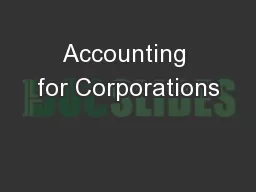 Accounting for Corporations