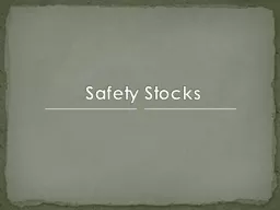Safety Stocks