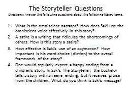 The Storyteller Questions