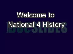 Welcome to National 4 History