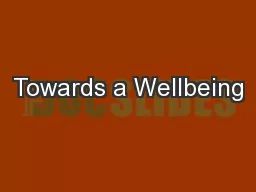 Towards a Wellbeing