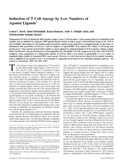Induction of T Cell Anergy by Low Numbers of Agonist L