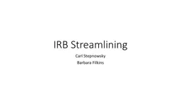 IRB Streamlining