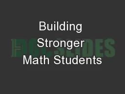 Building Stronger Math Students