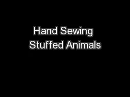 Hand Sewing Stuffed Animals