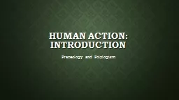 Human Action: Introduction