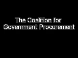 The Coalition for Government Procurement
