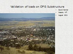 Validation of loads on OPIS Substructure