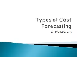 Types of Cost Forecasting
