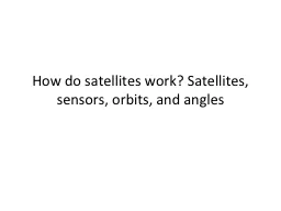 How do satellites work? Satellites, sensors, orbits, and an