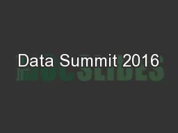 Data Summit 2016