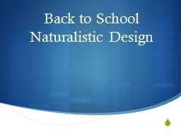 Back to School Naturalistic Design