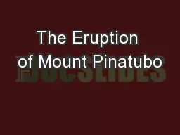 The Eruption of Mount Pinatubo