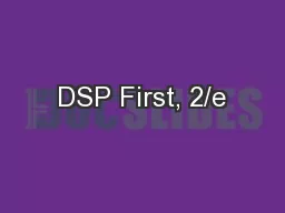 DSP First, 2/e