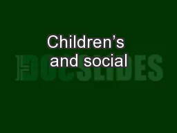 PPT-Children’s and social
