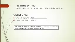 Bell Ringer – 11/1