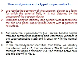 Thermodynamics of a Type I superconductor