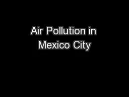 Air Pollution in Mexico City