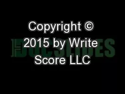 Copyright © 2015 by Write Score LLC