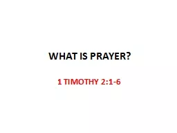 WHAT IS PRAYER?
