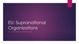 EU: Supranational Organizations