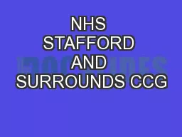 NHS STAFFORD AND SURROUNDS CCG
