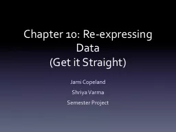 Chapter 10: Re-expressing Data