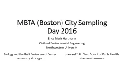 MBTA (Boston) City Sampling Day 2016