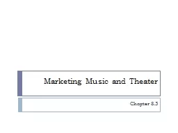 Marketing Music and Theater