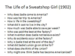The Life of a Sweatshop Girl (1902)