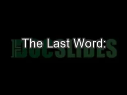 The Last Word: