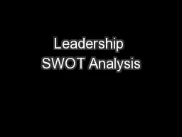 Leadership SWOT Analysis