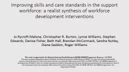 Improving skills and care standards in the support workforc