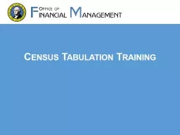 Census Tabulation Training